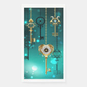 Serviette En Papier Skeleton Keys on Green Background (Devant)