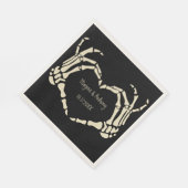 Serviette En Papier Skeleton Main Forme de coeur Mariage personnalisé (Coin)