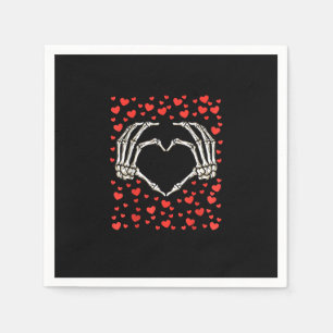 Serviette En Papier Skeleton Main Rouge Coeur Anniversaire Saint-Valen