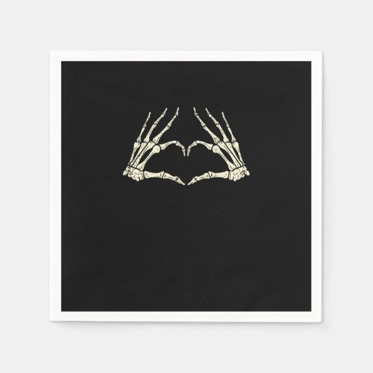 Serviette En Papier Skeleton Mains Coeur drôle Halloween Hommes Femmes (Devant)
