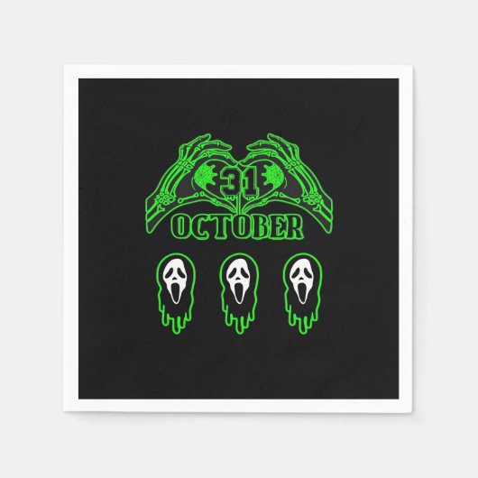 Serviette En Papier Skeleton Mains Design classique (Devant)