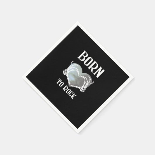 Serviette En Papier Skeleton Mains Grey Heart Graphic Pour Classique (Coin)