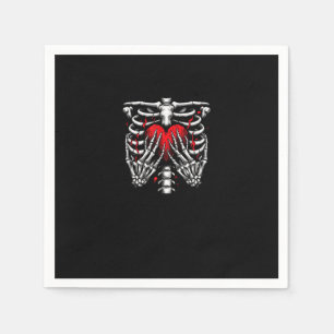 Serviette En Papier Skeleton Mains tenant Coeur Halloween Costume amus