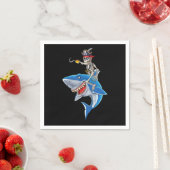 Serviette En Papier Skeleton Pirate équitation Requin mignonette Garço (En situation)