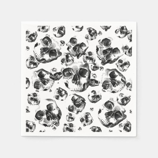 Serviette En Papier Skeleton Skull Art Pattern (Devant)