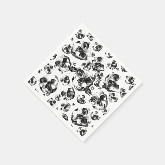 Serviette En Papier Skeleton Skull Art Pattern (Coin)