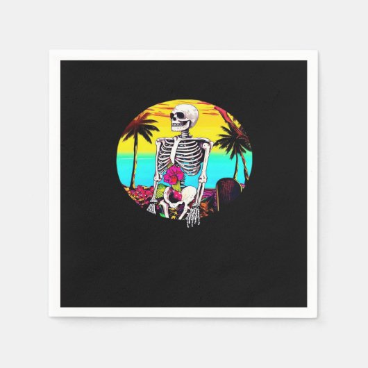 Serviette En Papier Skeleton Sortant De Sunset Beach Classic (Devant)