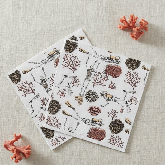 Serviette En Papier Skeleton sous-marin Papier de plongée