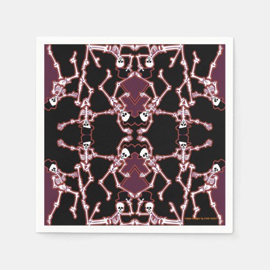 Serviette En Papier Skeletons dansants Halloween Napkins (Devant)