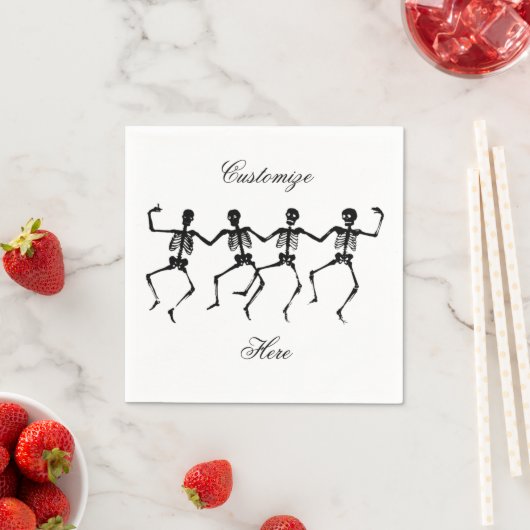 Serviette En Papier Skeletons dansants Halloween Thunder_Cove (En situation)