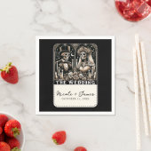 Serviette En Papier Skeletons de Tarot MARIAGE Mariée et Salle (En situation)