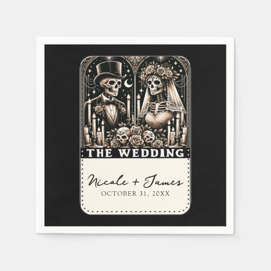 Serviette En Papier Skeletons de Tarot MARIAGE Mariée et Salle (Devant)