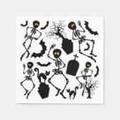 Serviette En Papier Skeletons d'Halloween Macabre Dance (Devant)