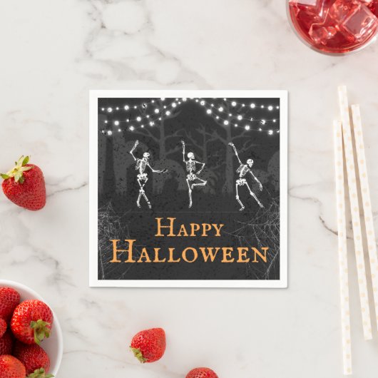 Serviette En Papier Skeletons éffrayants Graveyard Halloween Party (En situation)