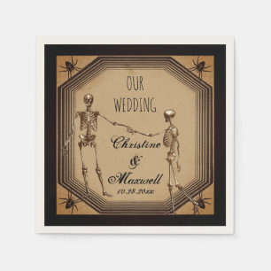 Serviette En Papier Skeletons gothiques rustiques   Spiders Deco Maria