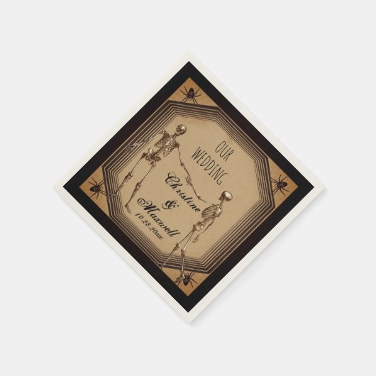 Serviette En Papier Skeletons gothiques rustiques | Spiders Deco Maria (Coin)