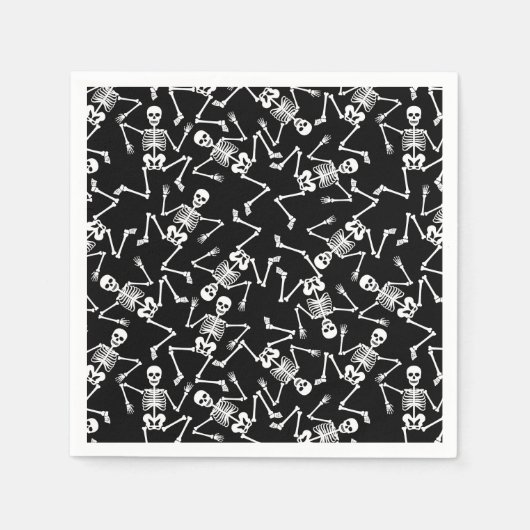 Serviette En Papier Skeletons Halloween (Devant)