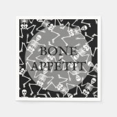 Serviette En Papier Skeletons Halloween Noir (Devant)