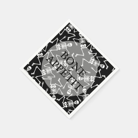 Serviette En Papier Skeletons Halloween Noir (Coin)