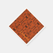 Serviette En Papier Skeletons noirs et orange Halloween Napkins (Coin)