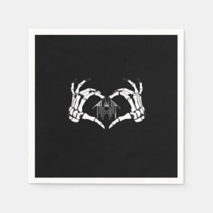 Serviette En Papier Skeletons Token Heart Hands