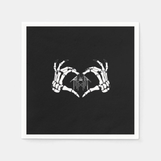 Serviette En Papier Skeletons Token Heart Hands (Devant)