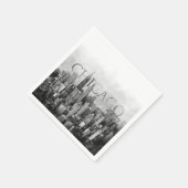 Serviette En Papier Sketch Skyline de Chicago (Coin)