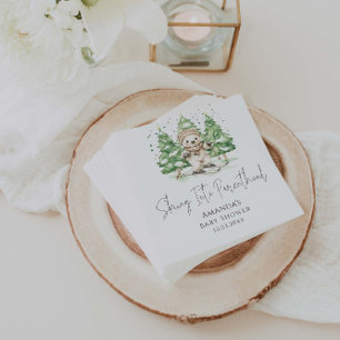 Serviette En Papier Ski dans le Baby shower d'hiver de la parentalité