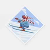 Serviette En Papier Ski de descente (Coin)