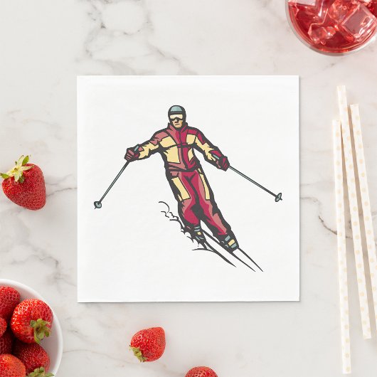 Serviette En Papier Ski de descente