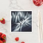 Serviette En Papier Ski de descente au clair de lune (En situation)