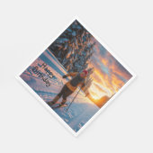 Serviette En Papier Ski de fond (Coin)