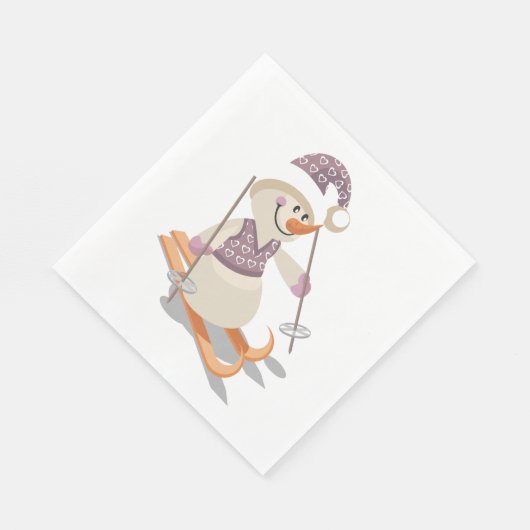 Serviette En Papier Ski de neige (Coin)