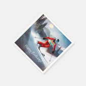 Serviette En Papier Ski de neige - Papier d'anniversaire (Coin)