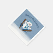 Serviette En Papier Ski de Noël Snowman (Coin)