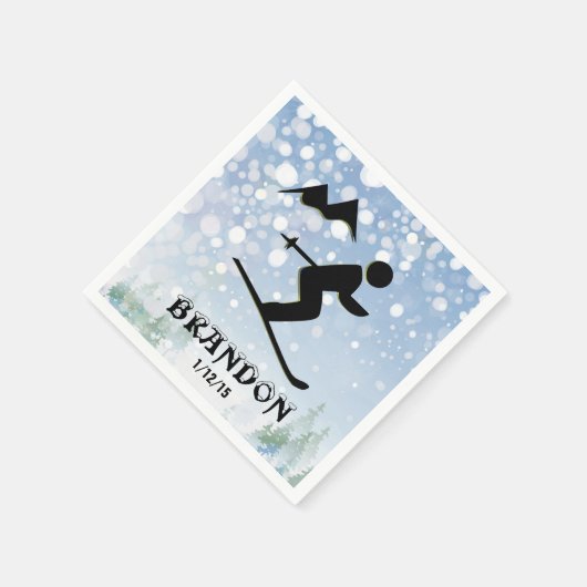 Serviette En Papier Ski Design Papier serviettes (Coin)