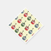 Serviette En Papier Ski d'hiver Rétro Gondola Ascenseur Skieurs Creme (Coin)