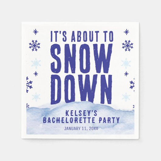 Serviette En Papier Ski d'hiver Snow Snowflake Bachelorette (Devant)