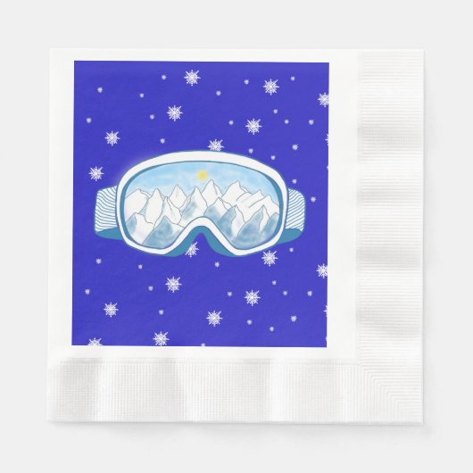 Serviette En Papier Ski Goggers Snowflake Dance (Devant)