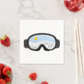 Serviette En Papier Ski Goggles Mountain View Illustration (En situation)