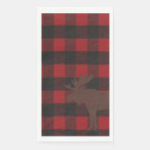 Serviette En Papier Ski Lodge Moose Plaid Fête (Devant)