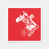 Serviette En Papier Ski ; Scarlet Rouge (Devant)