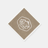 Serviette En Papier Ski Vermont Stowe Snow Mountain Rustic Burlap (Coin)