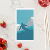 Serviette En Papier Skier Alpin Ski Sport Ski Party (En situation)