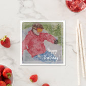 Serviette En Papier Skier de descente Bonne fête d'anniversaire (En situation)