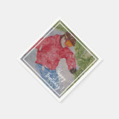 Serviette En Papier Skier de descente Bonne fête d'anniversaire (Coin)