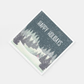 Serviette En Papier Skier de Noël aux pins d'hiver (Coin)