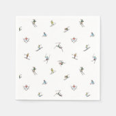 Serviette En Papier Skieurs d'hiver en action Motif (Devant)