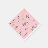 Serviette En Papier Skieurs roses Ski d'ouverture Noël Ski de vacances (Coin)