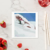 Serviette En Papier Skiing Snow Mountain Art (En situation)